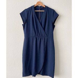 The Limited Faux Wrapped Navy Blue Midi Dress Size 14